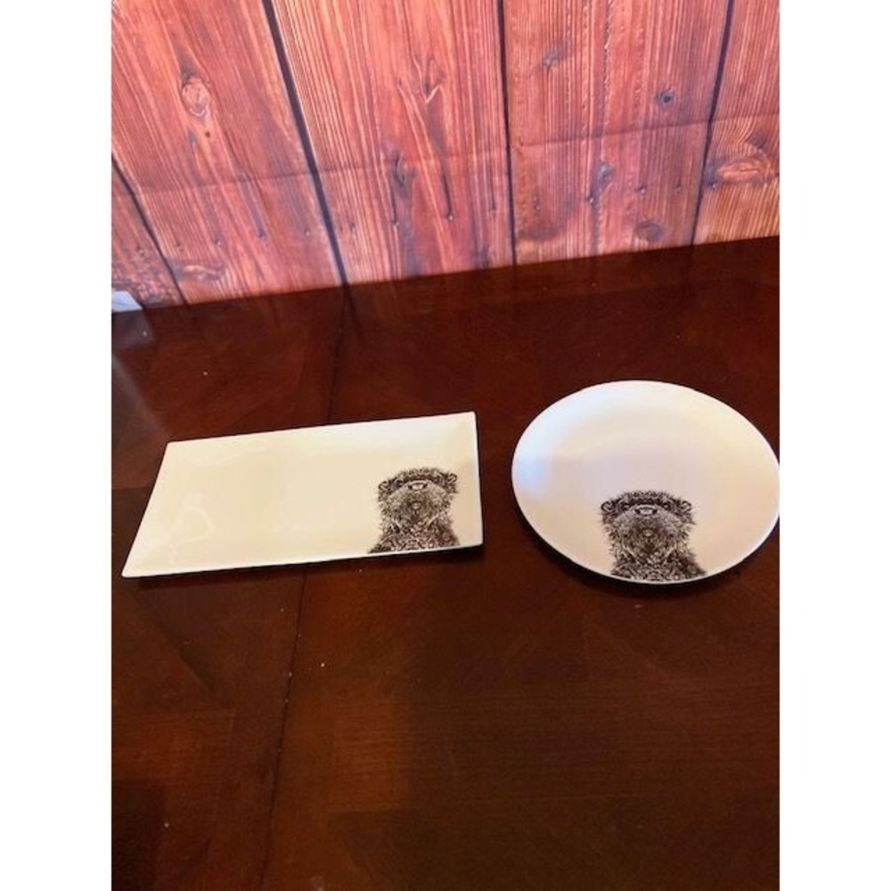 little weaver arts Otter Design Ceramic side Plate & breakfast tray kitchen set